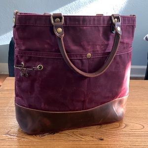 Della Q Maker’s Canvas Tote - Red Knitting Project Bag